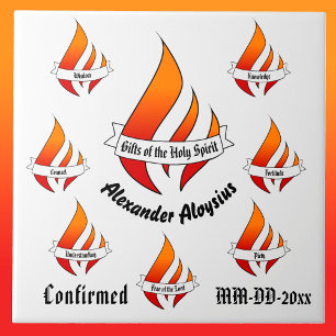 Personalised Gifts of the Holy Spirit Confirmation Tile