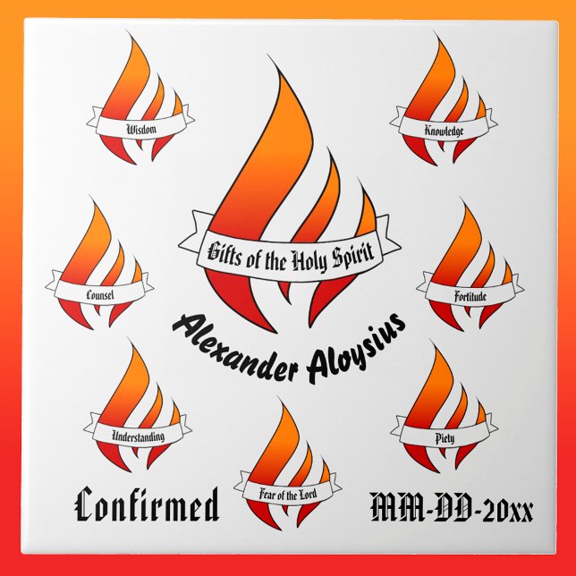 Personalised Gifts of the Holy Spirit Confirmation Tile (Creator Uploaded)