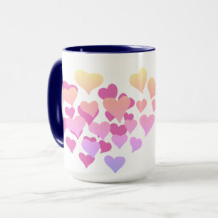 Personalised Gifts Valentine's Day, Pink Hearts Mug