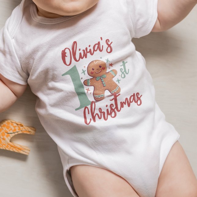 Personalised Gingerbread Baby's First Christmas Baby Bodysuit (Creator Uploaded)