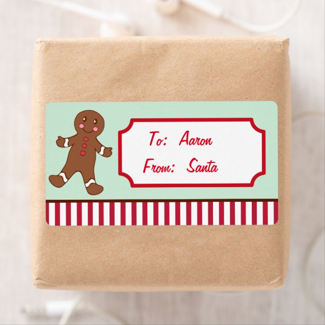 Personalised Gingerbread Christmas Gift Tags (Insitu)