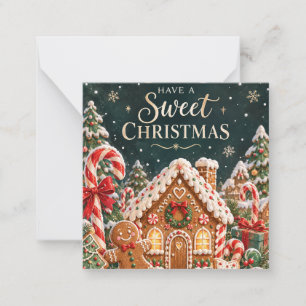 Personalised Gingerbread Christmas with Candy,cake Card