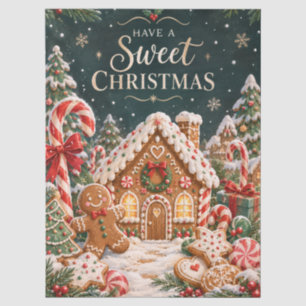 Personalised Gingerbread Christmas with Candy,cake Tissue Paper