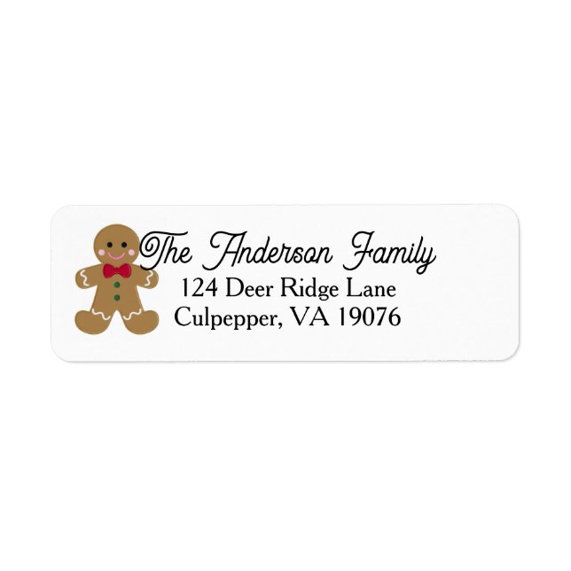 Personalised Gingerbread Family Christmas Return A (Front)