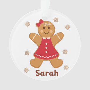Personalised Gingerbread girl Acrylic Ornament