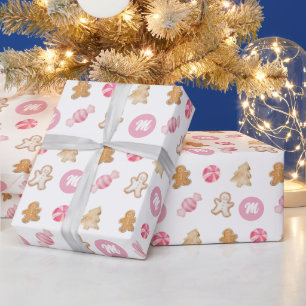 Personalised Gingerbread Holiday Gift Wrapping Paper