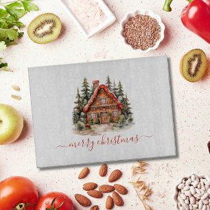 Personalised Gingerbread House Christmas Holiday Cutting Board