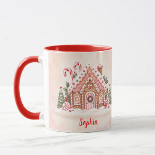 Personalised Gingerbread House Family Christmas Mug