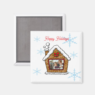 Personalised Gingerbread House Snowflakes Holidays Magnet