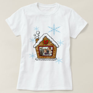 Personalised Gingerbread House Snowflakes Holidays T-Shirt