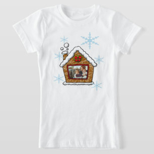 Personalised Gingerbread House Snowflakes Holidays T-Shirt