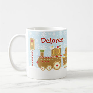 Personalised Gingerbread Train Christmas Mug