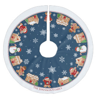 Personalised Gingerbread Village Brushed Polyester Brushed Polyester Tree Skirt