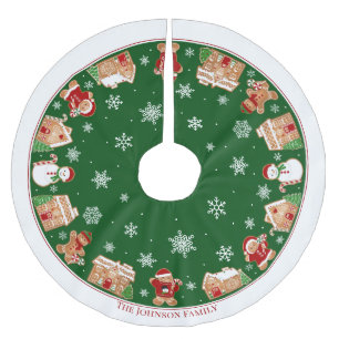 Personalised Gingerbread Village Brushed Polyester Tree Skirt
