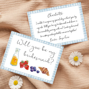 Personalised Gingham Brunch Bridesmaid Proposal Card