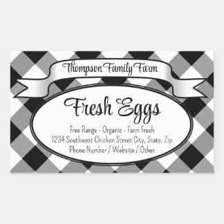 Personalised Gingham Farm Egg Carton Label