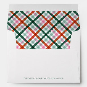 Personalised Gingham Merry Christmas Envelope
