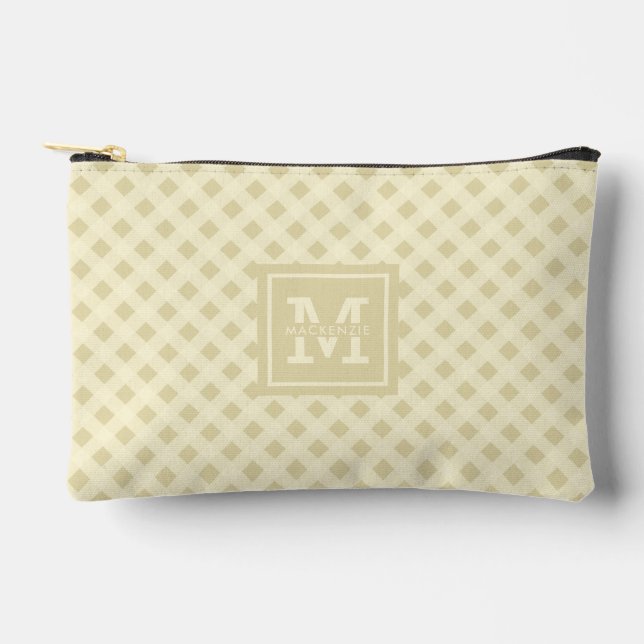 Personalised Gingham Plaid Pattern Accessory Pouch (Front)