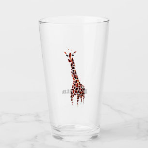 Personalised Giraffe Art Animal Glass