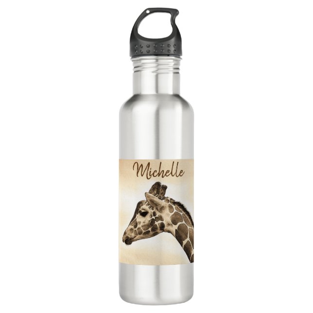 Personalised Giraffe Fitness 710 Ml Water Bottle (Front)