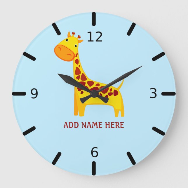 Personalised Giraffe  Large Clock (Front)
