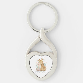 Personalised Giraffe Love Metal Keychain