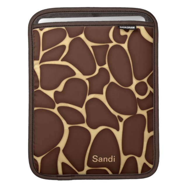 Personalised Giraffe Pattern Custom iPad Sleeve (Front Device)