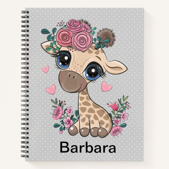 Personalised Giraffe Sketch Notebook (Front)