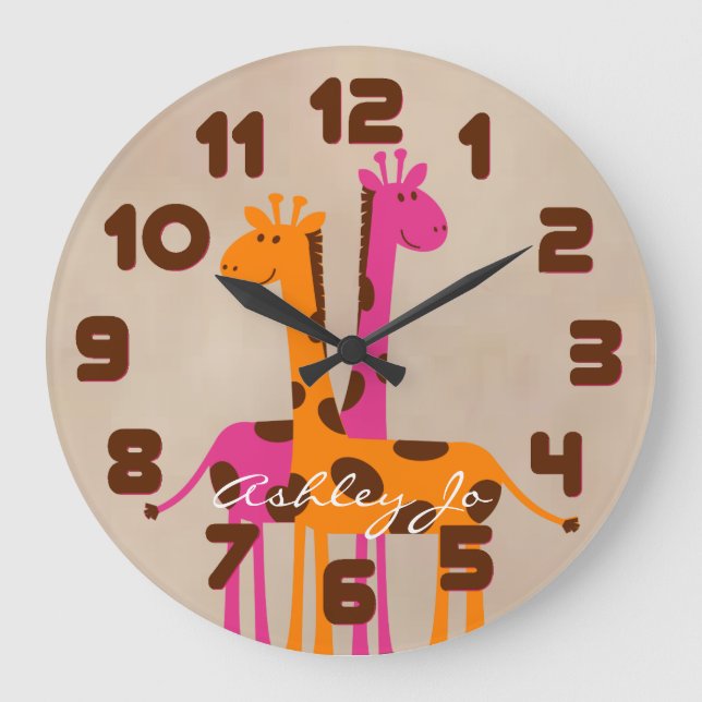 Personalised Giraffe Wall Clock (Front)