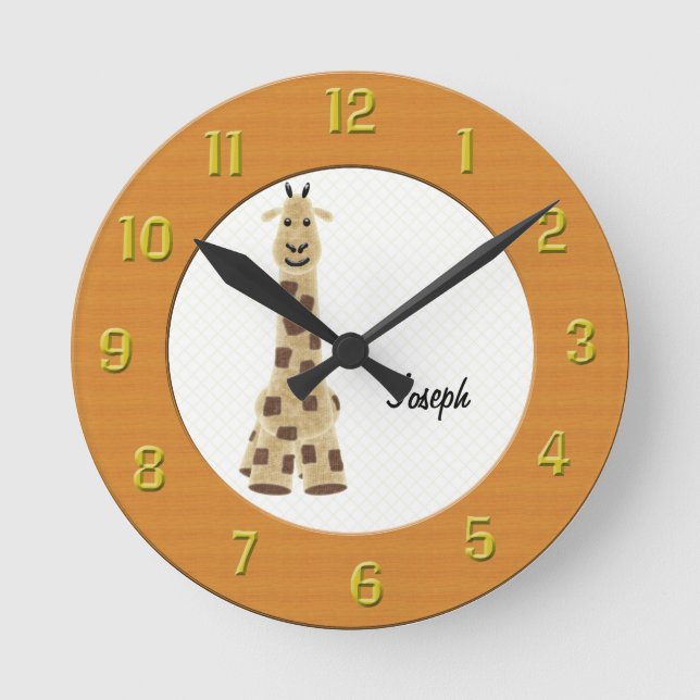 Personalised Giraffe Wall Clock (Front)