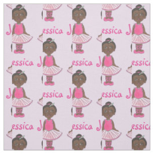 Personalised Girl Ballerina Pink Tutu Ballet Dance Fabric
