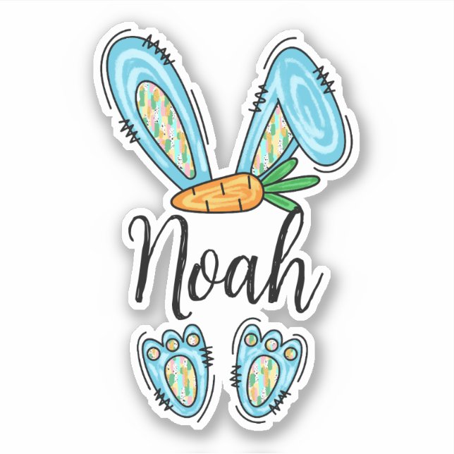 Personalised Girl Easter Bunny Sticker (Front)