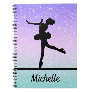 Personalised Girl Figure Skating Sparkle Notebook