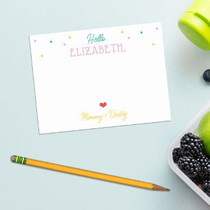 Personalised Girl Lunch Box Notes Preppy Sprinkles