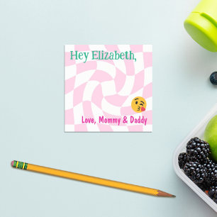 Personalised Girl Lunch Box Notes Retro Chequered