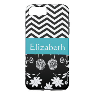 Personalised Girl Mod Daisies & Chevron With Name Case-Mate iPhone Case