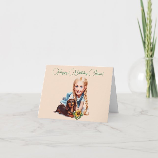 Personalised Girl Name Birthday Card (Front)