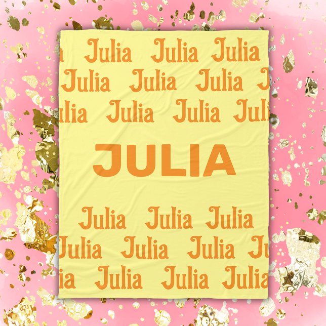 Personalised Girl Name in Orange | Fleece Blanket (Creator Uploaded)