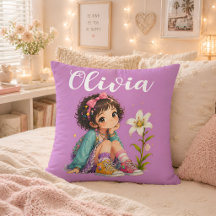Personalised Girl Name Pillow Cute Kids Gift