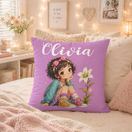 Personalised Girl Name Pillow Cute Kids Gift
