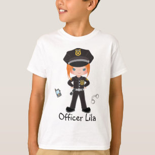 Personalised Girl Police Officer Law Enforcment  T-Shirt