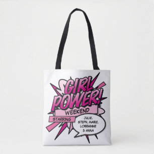 Personalised GIRL POWER Girls Weekend Tote Bag