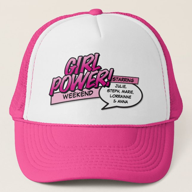 Personalised GIRL POWER Girls Weekend Trucker Hat (Front)