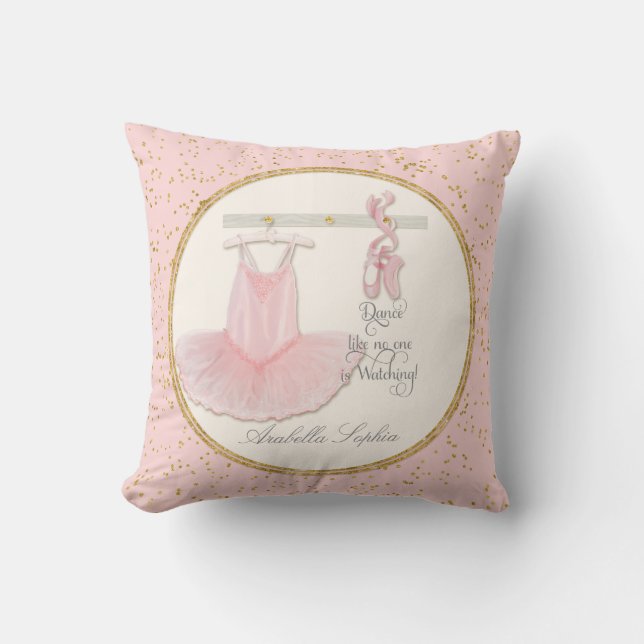 Personalised Girl Room Ballet Ballerina Dance Tutu Cushion (Front)