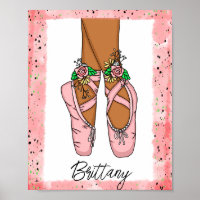 Personalised Girl’s Wall Art Ballet Slippers