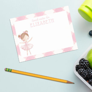 Personalised Girl Watercolor Ballerina Kids Lunch Post-it Notes