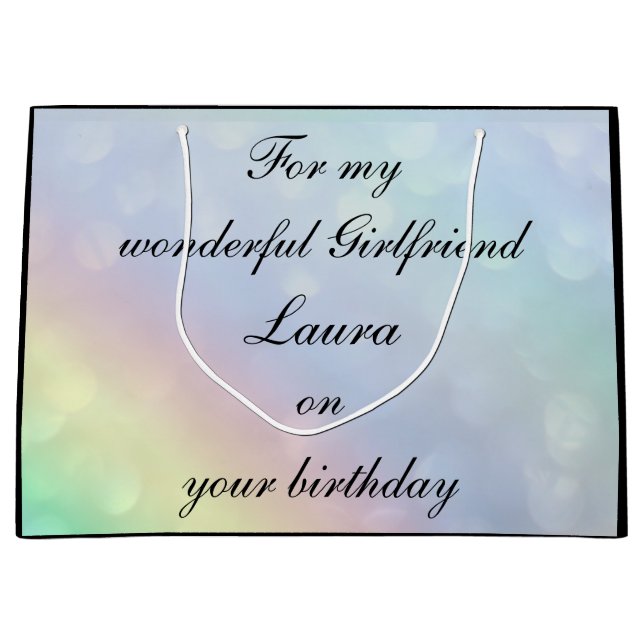 Personalised Girlfriend Birthday Large Gift Bag (Front)