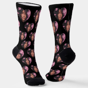 Personalised Girlfriend Heart Face Socks