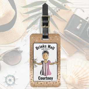 Personalised Girlie Funny Adult Luggage Tag