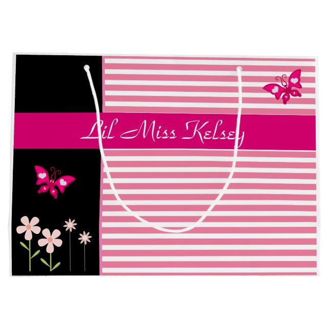 Personalised Girlie Large Gift Bag (Back)